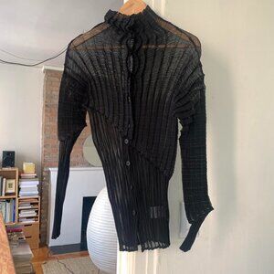 Issey Miyake Sheer Pleated Blouse